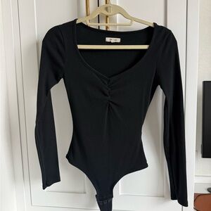 Madewell Black Long Sleeve Bodysuit
